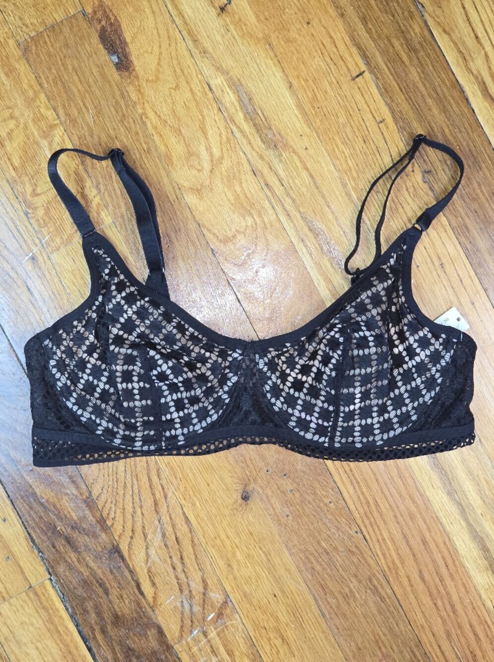 Adore Me Black Lace Underwire Full Coverage Bra 34D